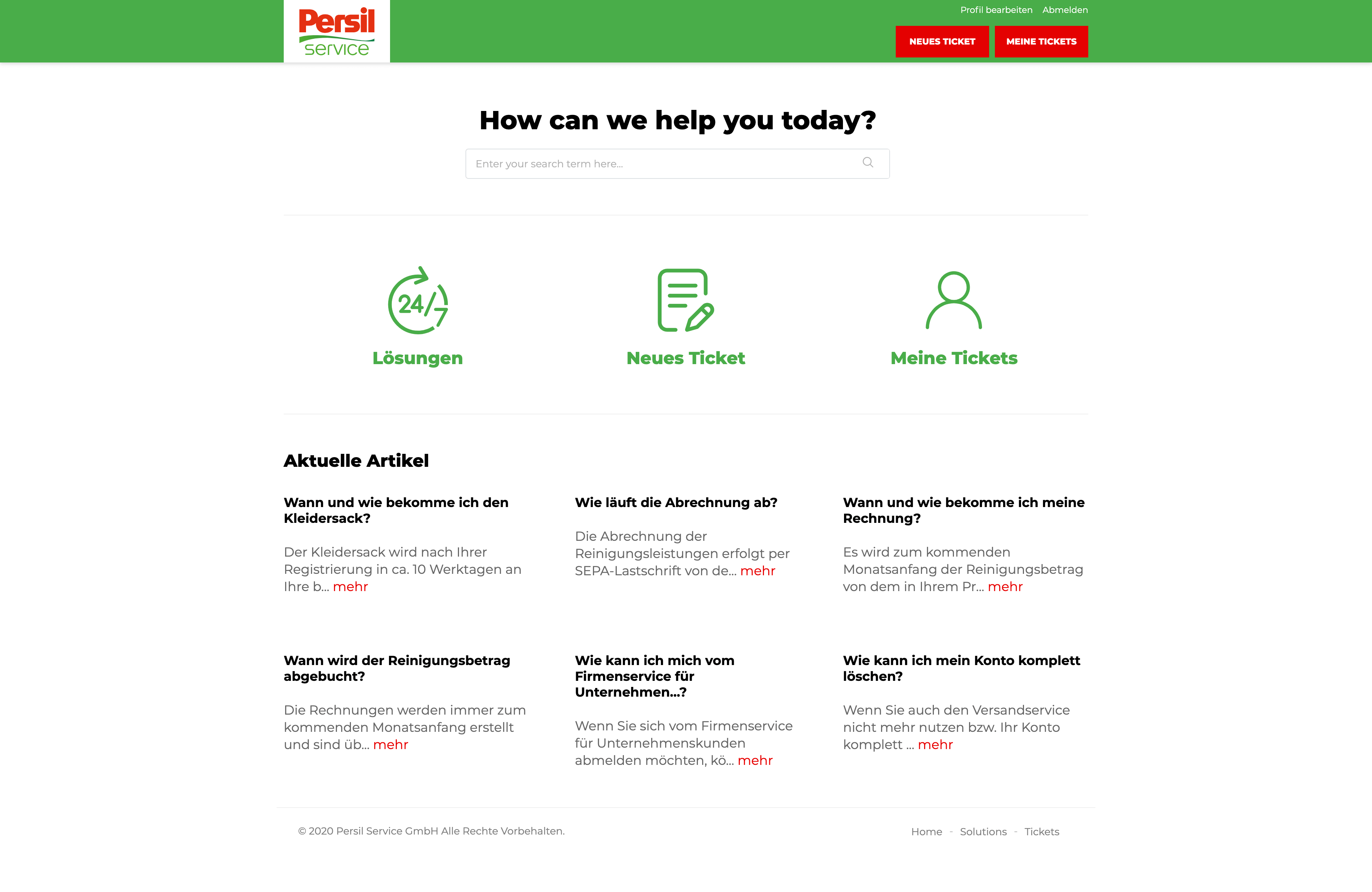 Persil Service Support Center